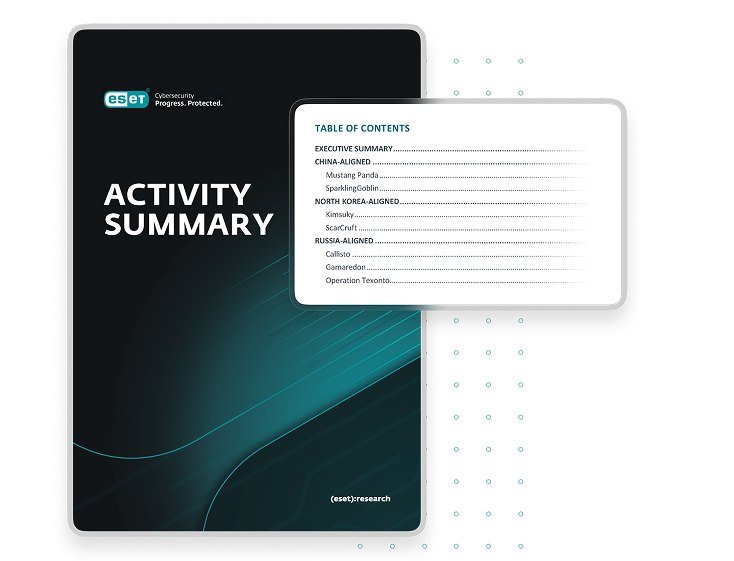 Example ESET APT activity summary report