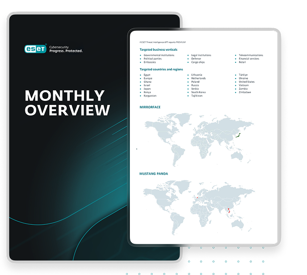 Example ESET monthly APT overview
