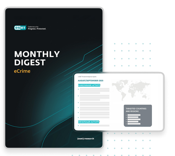 ESET eCrime Monthly Digest report preview